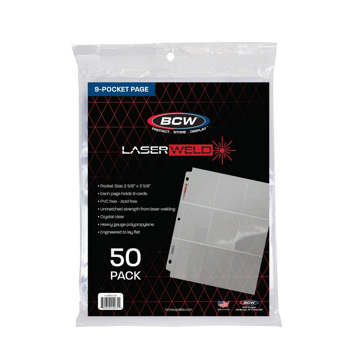 BCW Supplies - LaserWeld Pages - 9 Pocket - 50ct Box