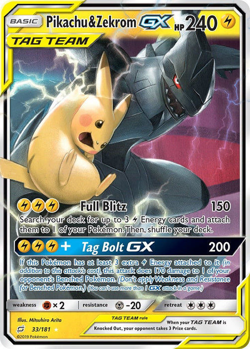 Pikachu & Zekrom GX [SM9 - 33/181]