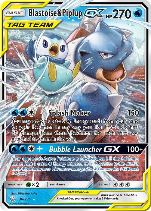 Blastoise & Piplup GX [SM12 - 38/236]