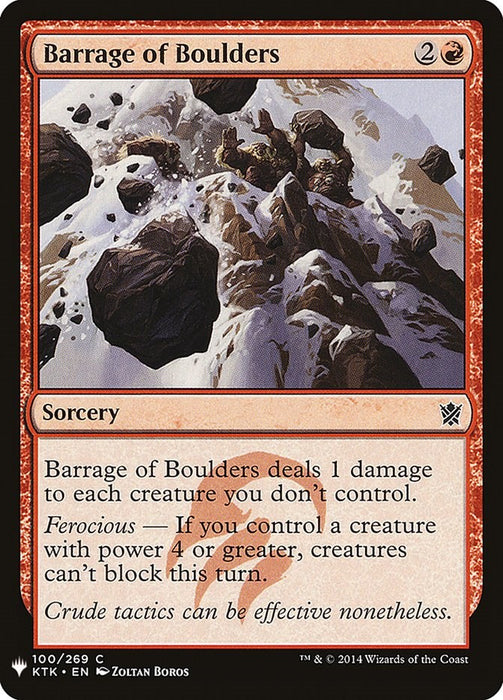 Barrage of Boulders [LIST - 100]