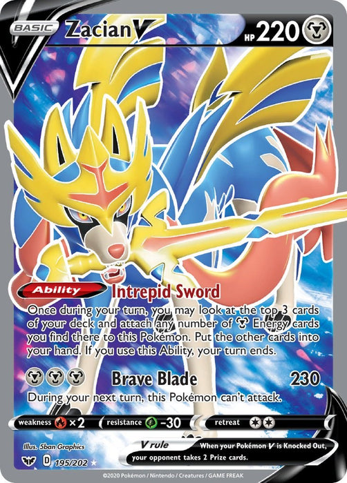 Zacian V (Full Art) [SWSH01 - 195/202]