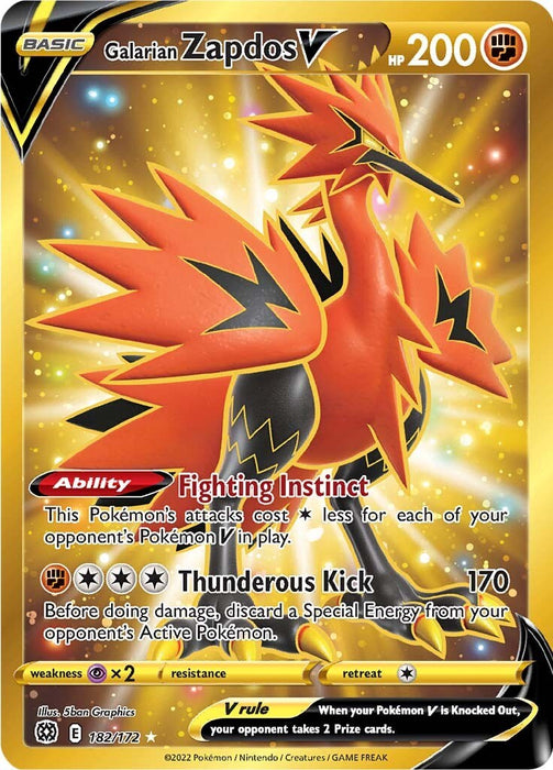 Galarian Zapdos V (Secret) [SWSH09 - 182/172]