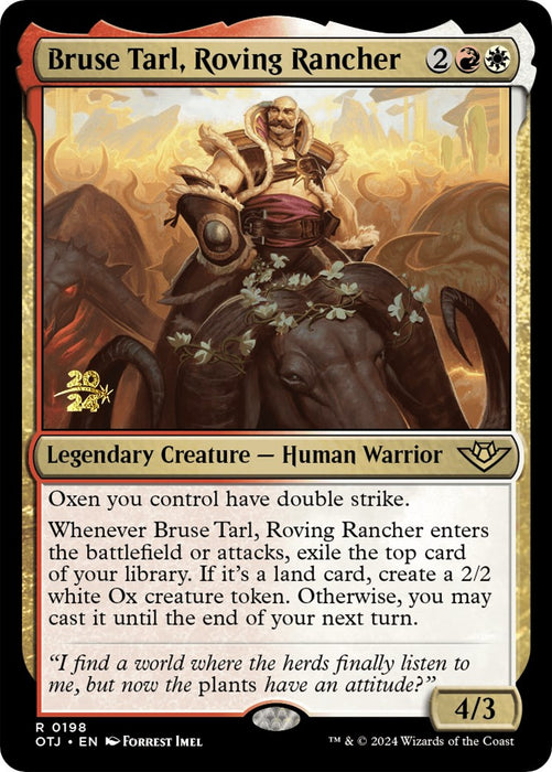 Bruse Tarl, Roving Rancher [Outlaws of Thunder Junction Prerelease Promos]