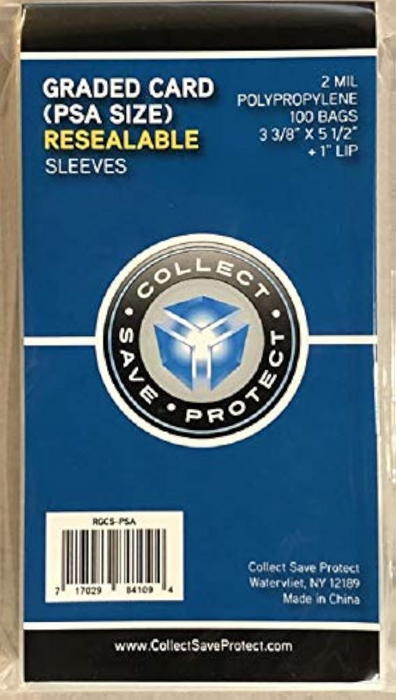 CSP - PSA Sized Graded Card Sleeves Resealable Bag - 2 Mil - 100 Bags