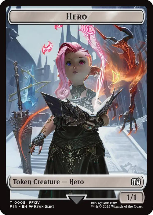 Hero (0005) // Moogle (0011) Double-Sided Token