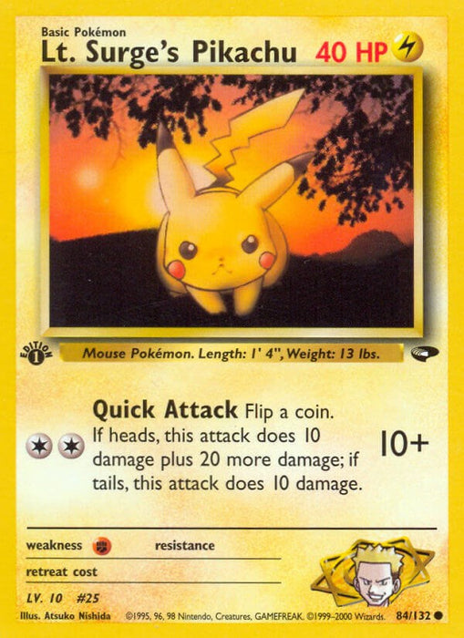 Lt. Surge's Pikachu [G2 - 084/132]