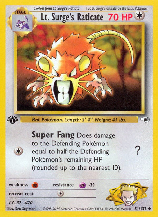 Lt. Surge's Raticate [G1 - 051/132]