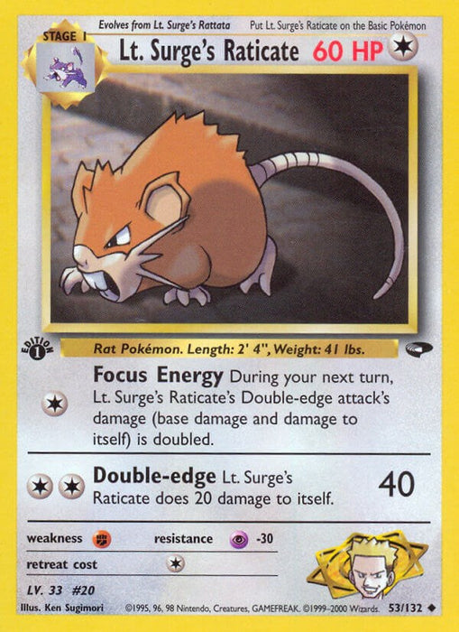 Lt. Surge's Raticate [G2 - 053/132]