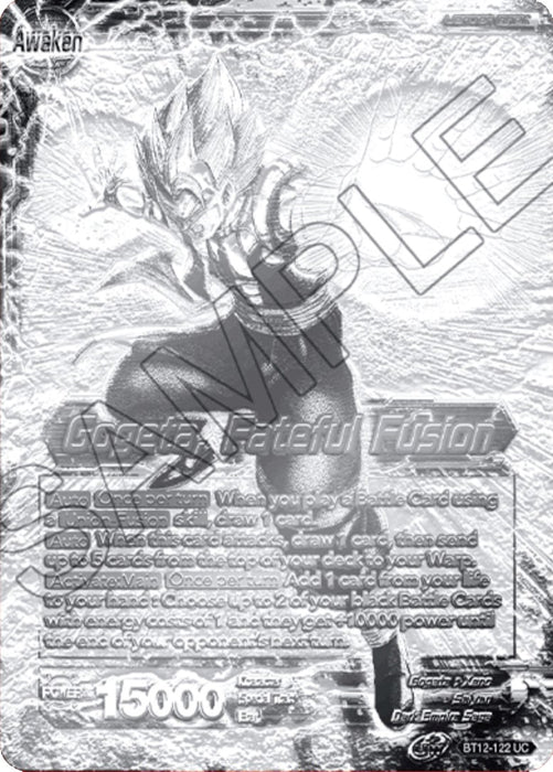 Son Goku & Vegeta // Gogeta, Fateful Fusion (2021 Championship Top 16) (Metal Silver Foil) (BT12-122) [Tournament Promotion Cards]