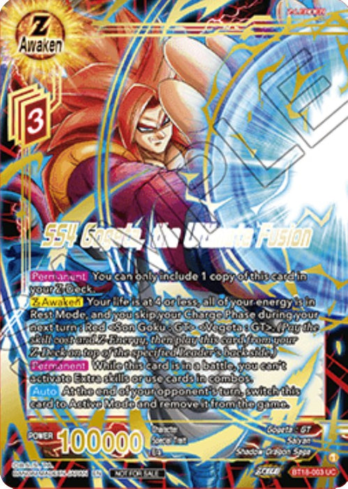 SS4 Gogeta, the Ultimate Fusion (Zenkai Cup 2022 Champion) (BT18-003) [Tournament Promotion Cards]