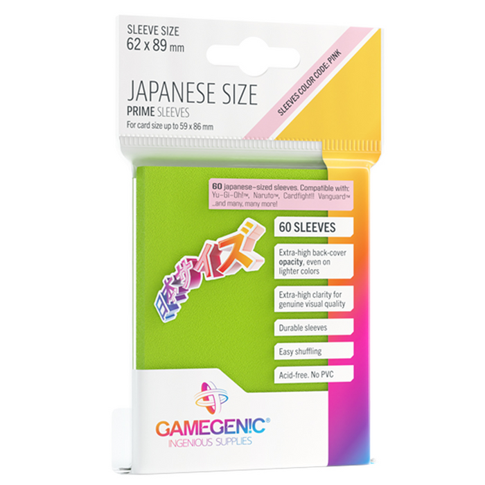 Gamegenic - Card Sleeves:  Japanese Size Lime