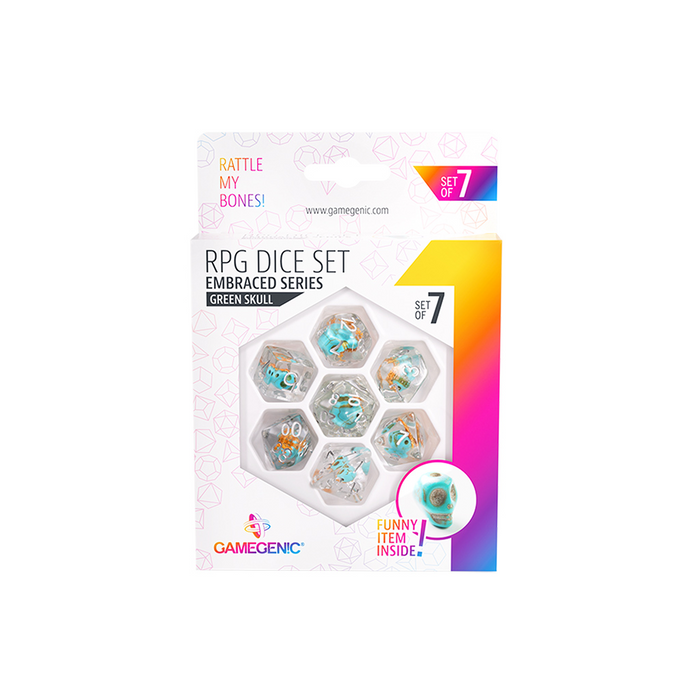 Gamegenic - Embraced Series: Green Skull RPG Dice Set (7pcs)