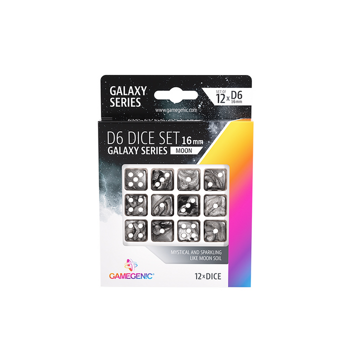 Gamegenic - Galaxy Series: Moon D6 16 MM (12 pcs)