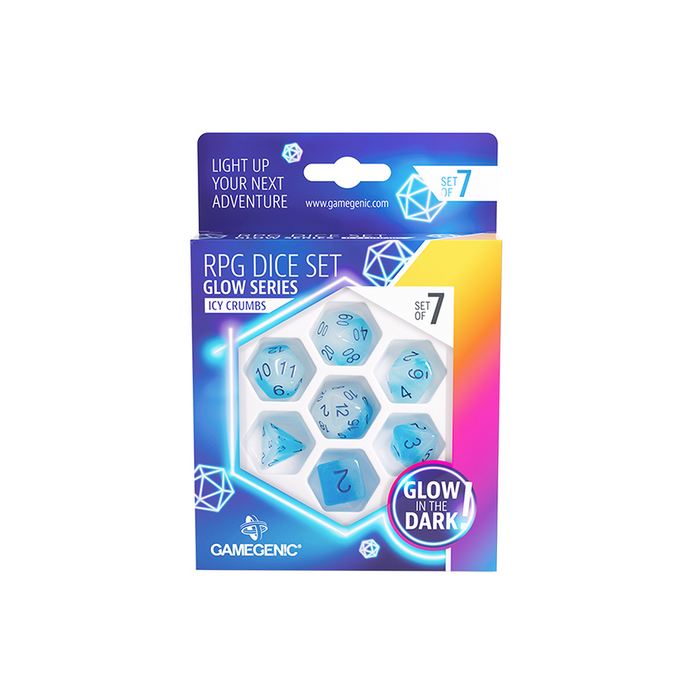 Gamegenic - Glow Series: Icy Crumbs RPG Dice Set (7pcs)