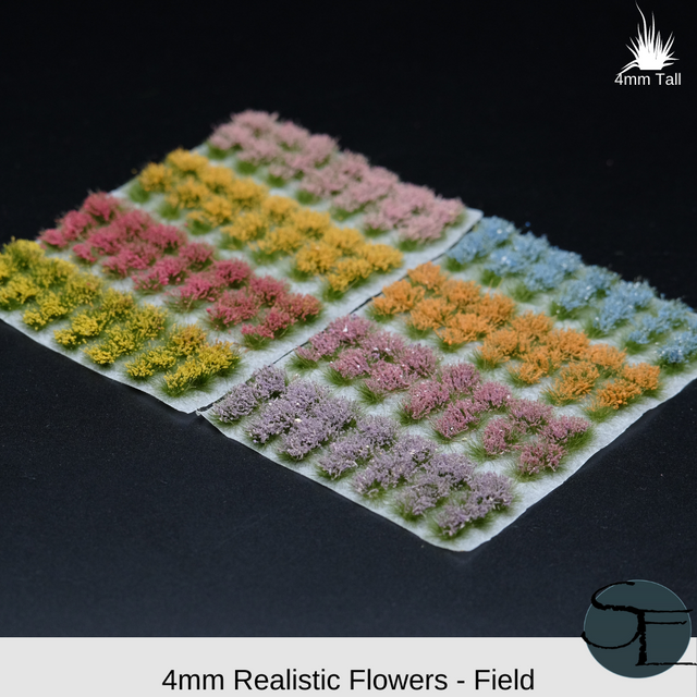 Shadow's Edge Tufts - 4mm Field Self-Adhesive Tufts: Realistic Flower Sampler