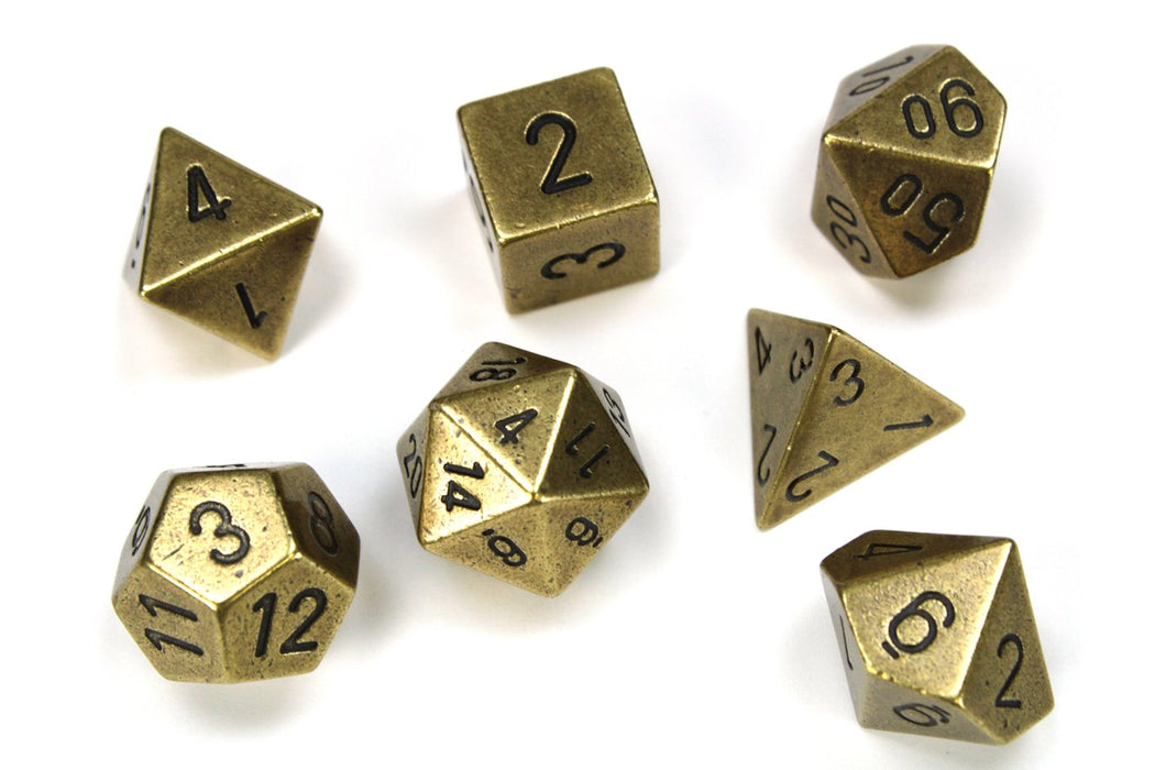 Chessex - 7-Die Set Metal: Old Brass