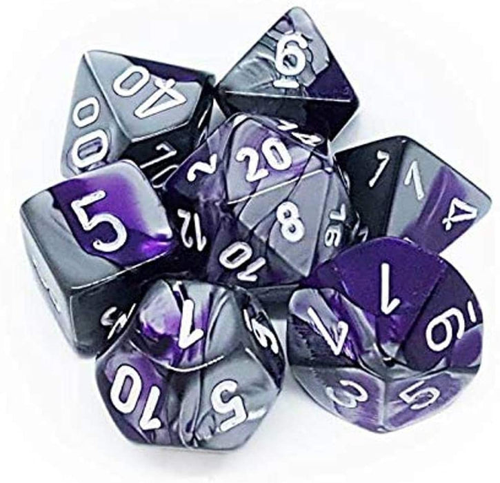 Chessex - 7-Die Set Gemini: Purple-Steel/White