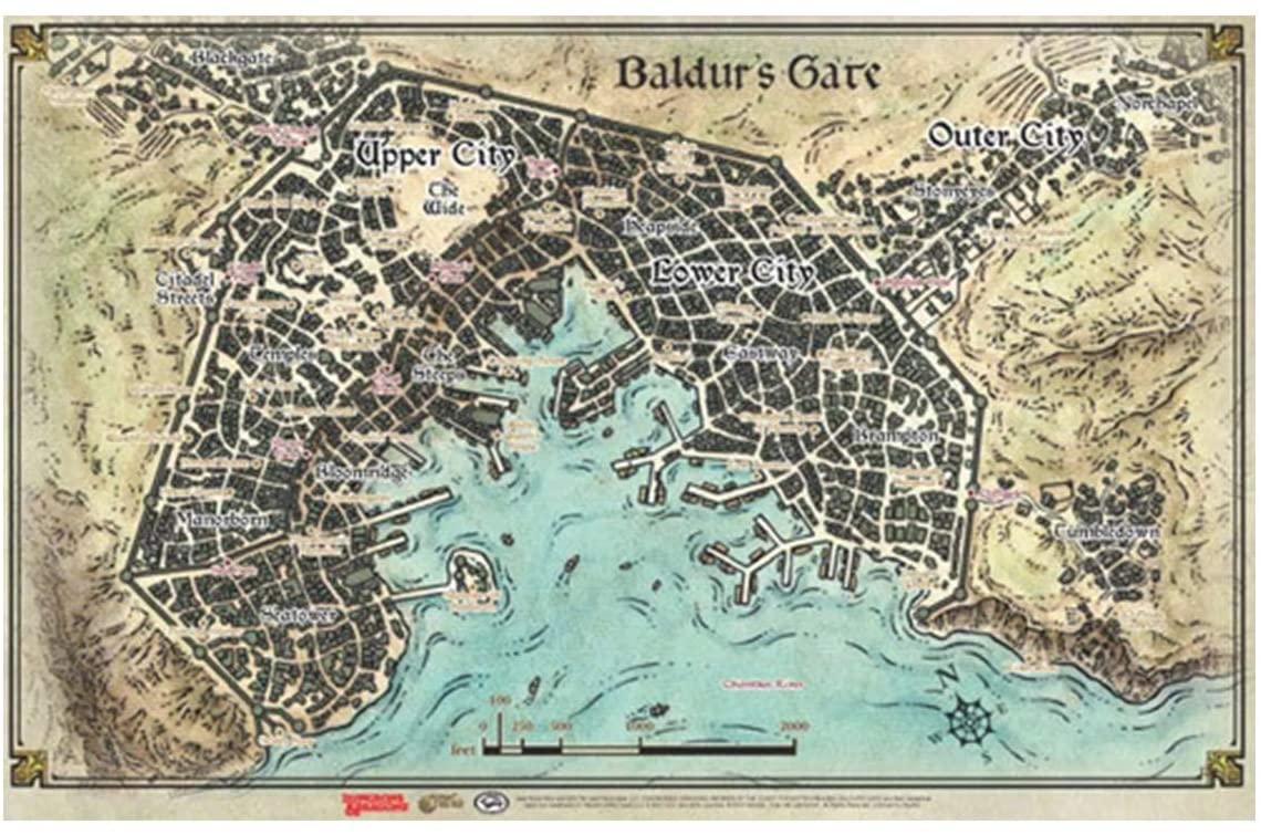 D&D 5th Edition: Descent into Avernus - Baldur's Gate Map