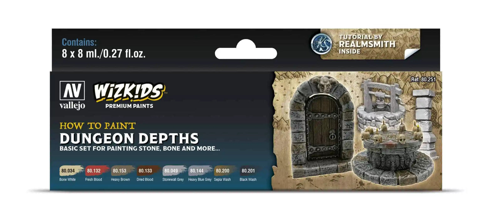 Vallejo: Wizkids Premium Paint Set - Dungeon Depths