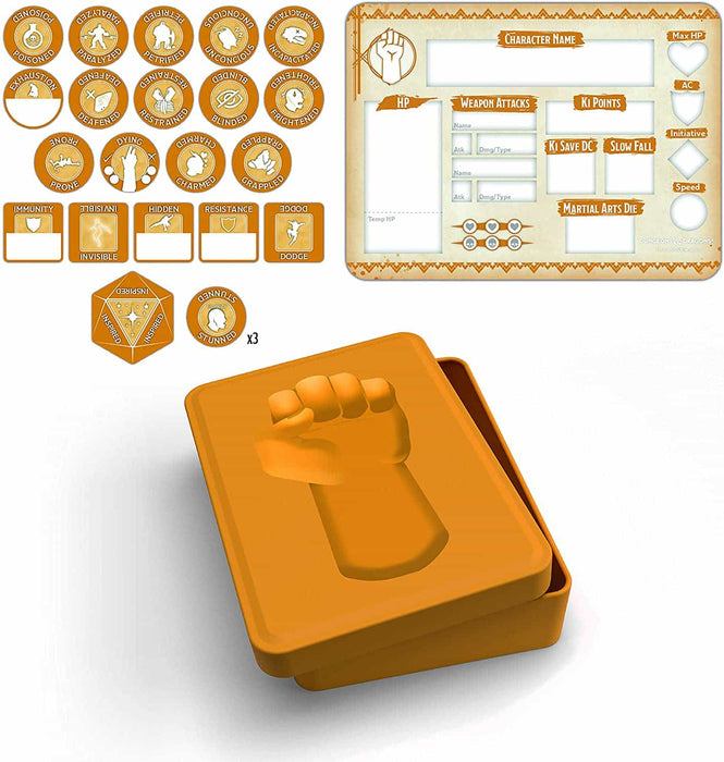 D&D 5th Edition: Token Set- Monk Set (Player Board & 22 tokens)