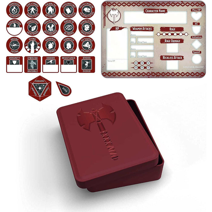 D&D 5th Edition: Token Set- Barbarian Set (Player Board & 22 tokens)