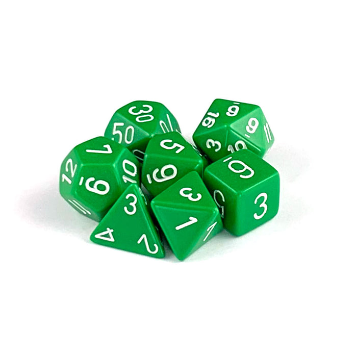 Chessex - 7-Die Set Opaque: Green/White