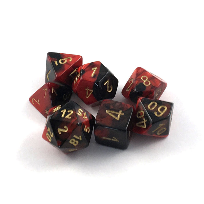 Chessex - 7-Die Set Velvet: Black/Red