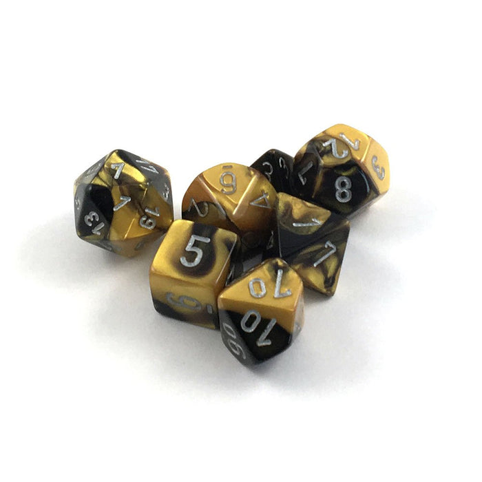 Chessex - 7-Die Set Leaf: Black Gold/Silver