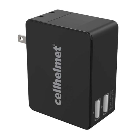 Cellhelmet 2.5 Amp Smart Wall Charger with 2 USB Ports (Black)