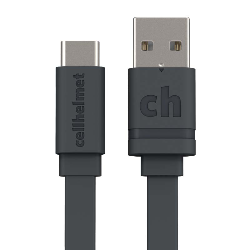 Cellhelmet Flat 3ft USB C Data & Charge Cable (Gray)