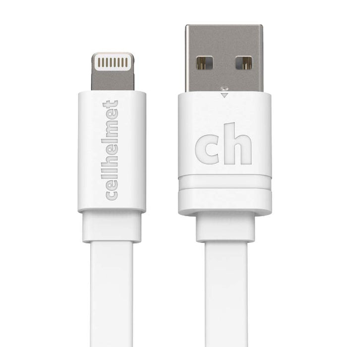 Cellhelmet Flat 6ft Lightning Data & Charge Cable (White)