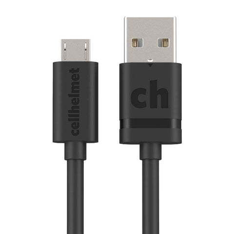 Cellhelmet Round 10ft Micro USB Data & Charge Cable (Black)