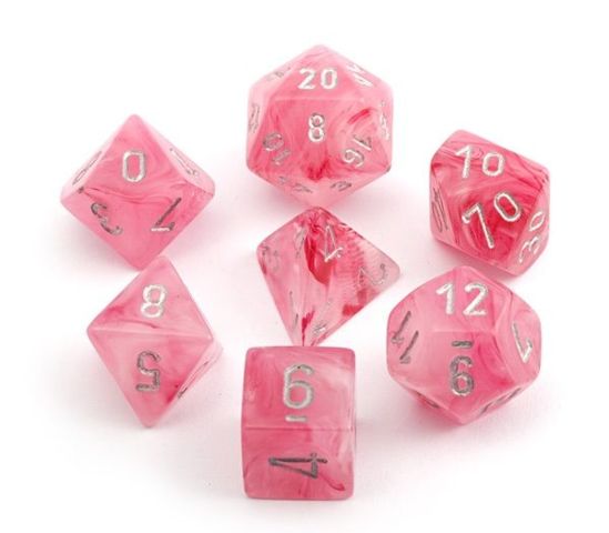 Chessex - 7-Die Set Ghostly: Pink/Silver