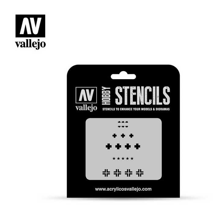 Vallejo Hobby Stencils - Assorted German WWII Tank Markings