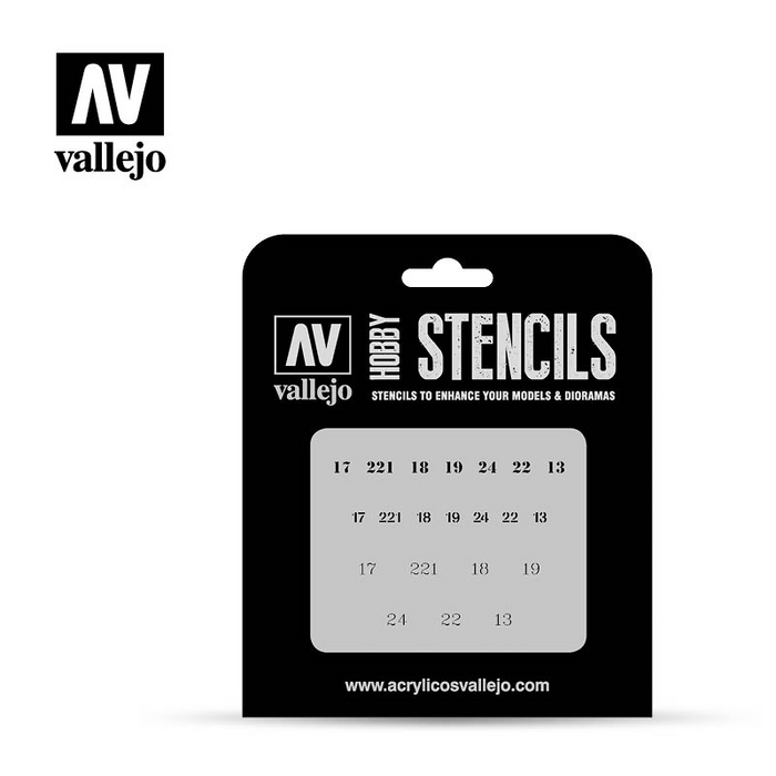 Vallejo Hobby Stencils - Soviet Numbers WWII