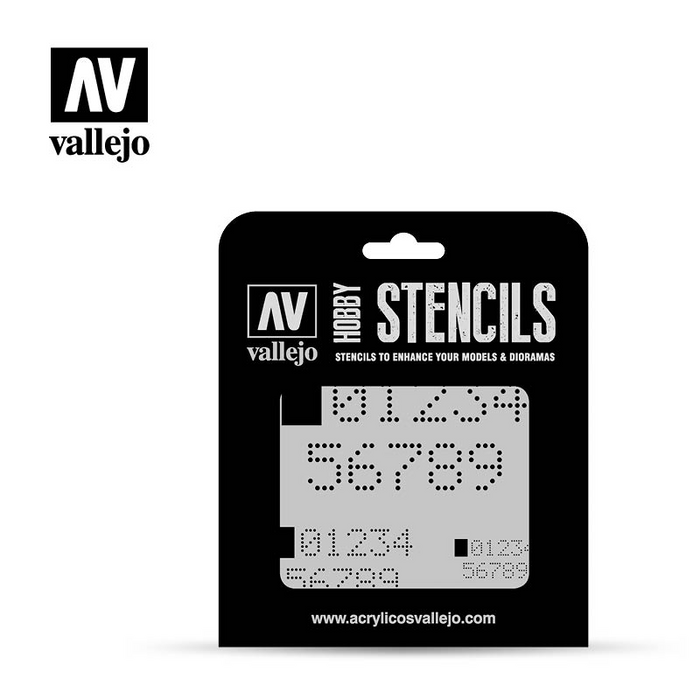 Vallejo Hobby Stencils - Digital Numbers