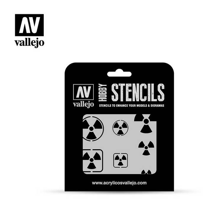 Vallejo Hobby Stencils - Radioactivity Signs