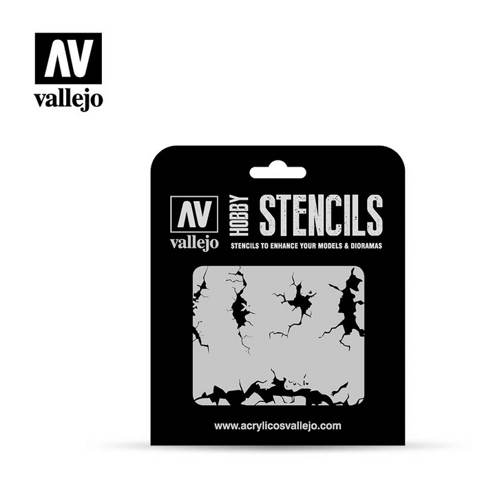 Vallejo Hobby Stencils - Cracked Wall