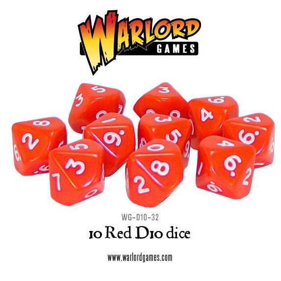 Warlord: Dice - Red D10 (10 pack)
