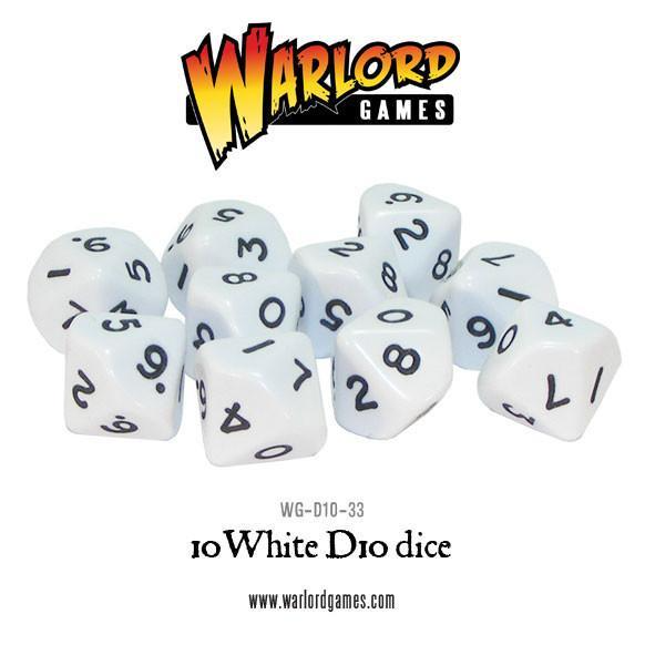 Warlord: Dice - White D10 (10 pack)