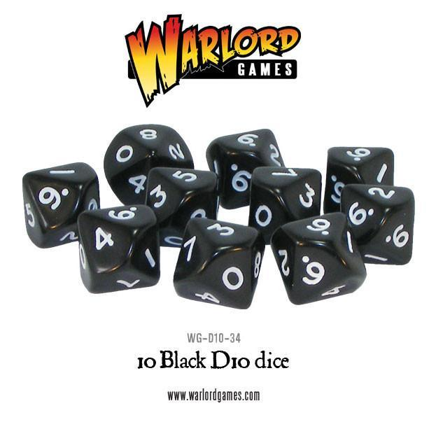 Warlord: Dice - Black D10 (10 pack)