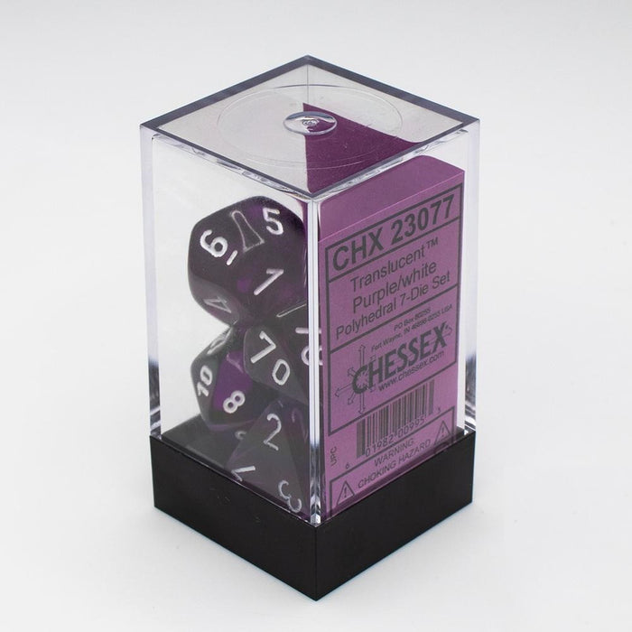 Chessex - 7-Die Set Translucent: Purple/White