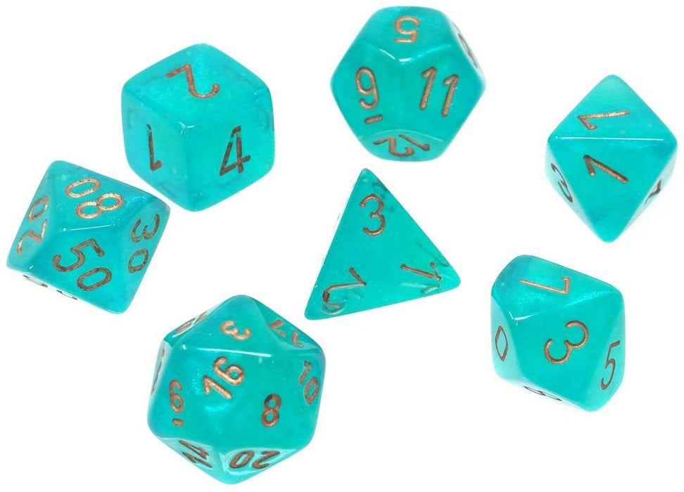 Chessex - 7-Die Set Borealis Luminary: Teal/Gold