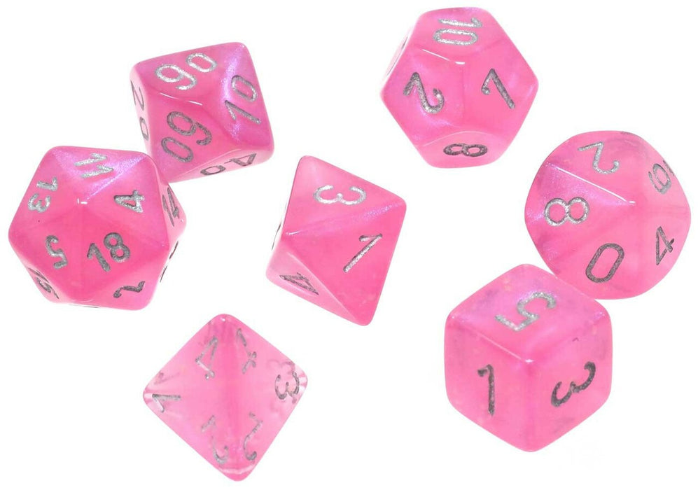 Chessex - 7-Die Set Borealis Luminary: Pink/Silver