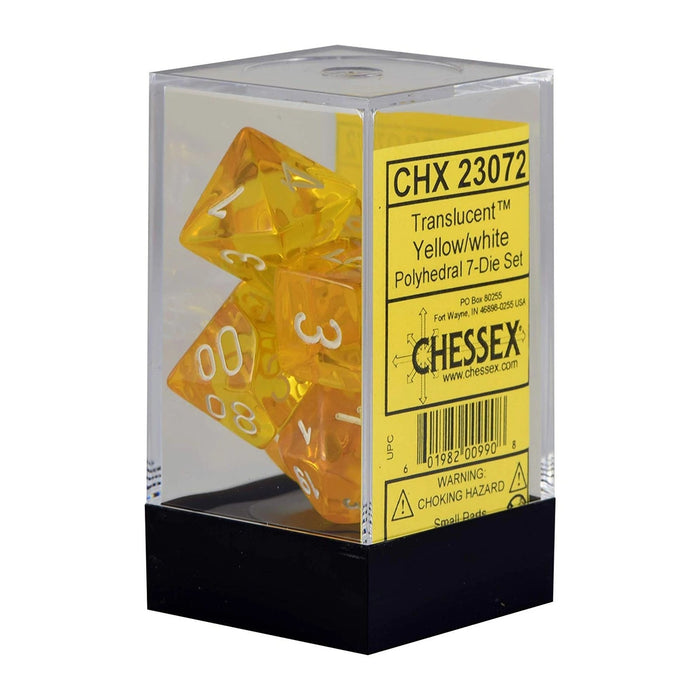 Chessex - 7-Die Set Translucent: Yellow/White