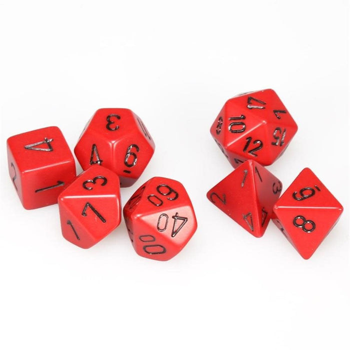 Chessex - 7-Die Set Opaque: Red/Black