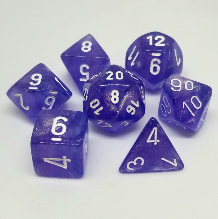 Chessex - 7-Die Set  Borealis Luminary: Purple/White