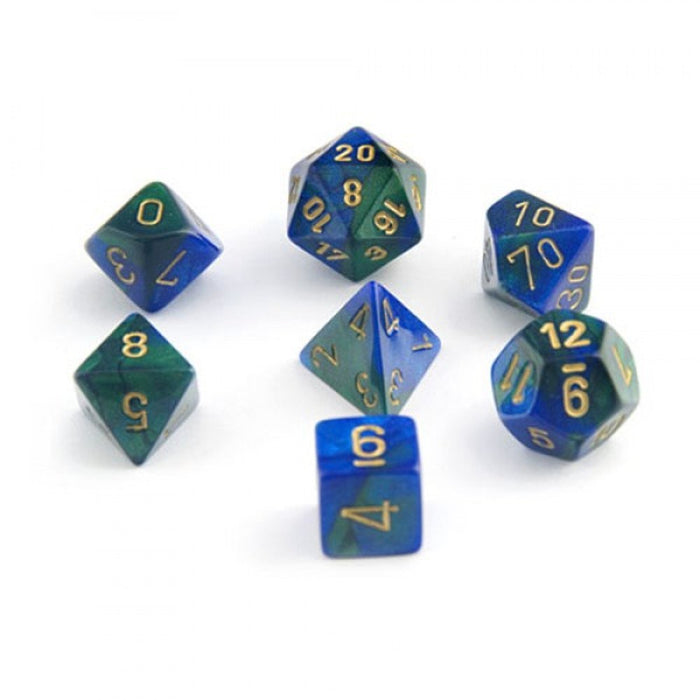 Chessex - 7-Die Set Gemini: Blue-Green/Gold