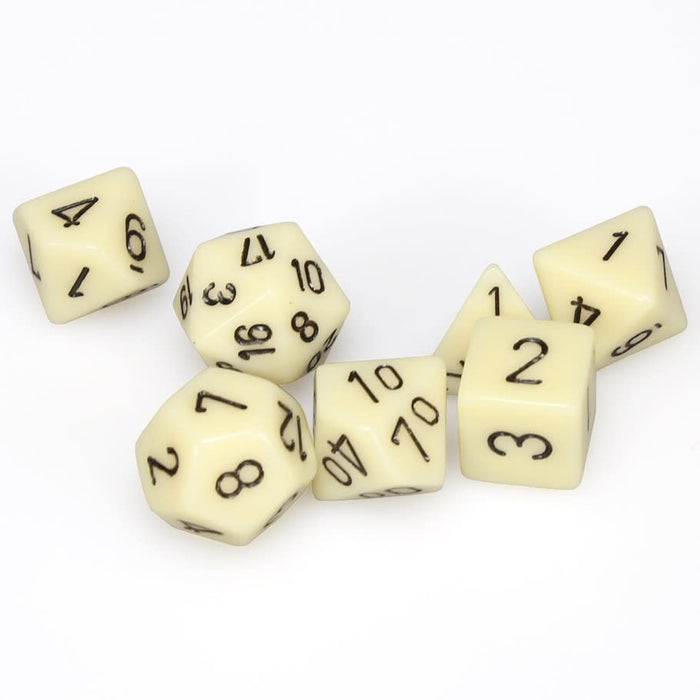 Chessex - 7-Die Set Opaque: Ivory/Black