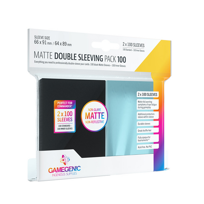 Gamegenic - Matte Card Sleeves: Double Sleeving Pack Black